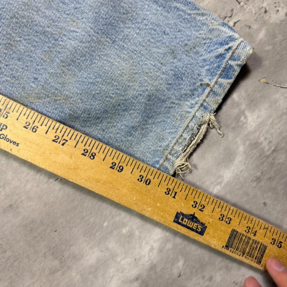 Vintage Levis 505 Regular Fit Straight Leg Jeans Orange Tab Light Wash 30x30